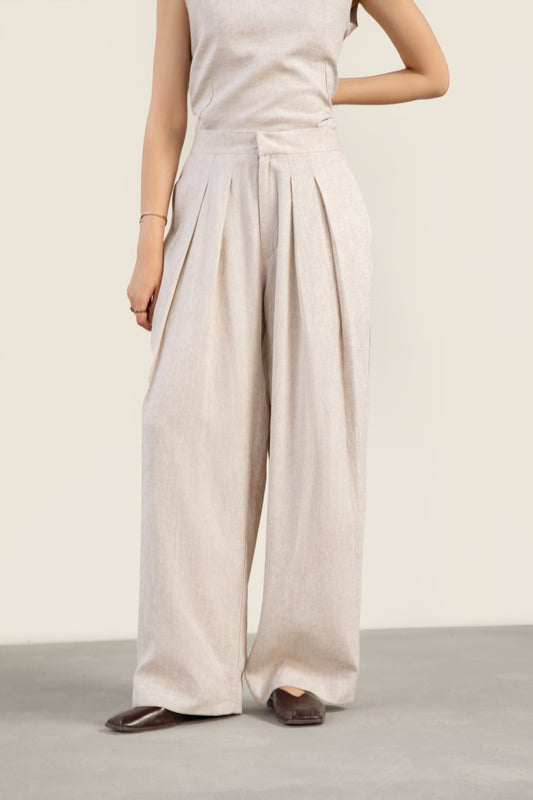 Oatmeal Wide Leg Pants