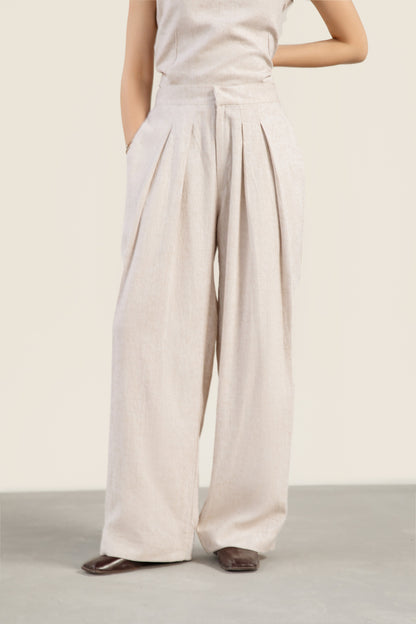Oatmeal Wide Leg Pants