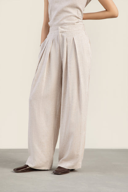 Oatmeal Wide Leg Pants