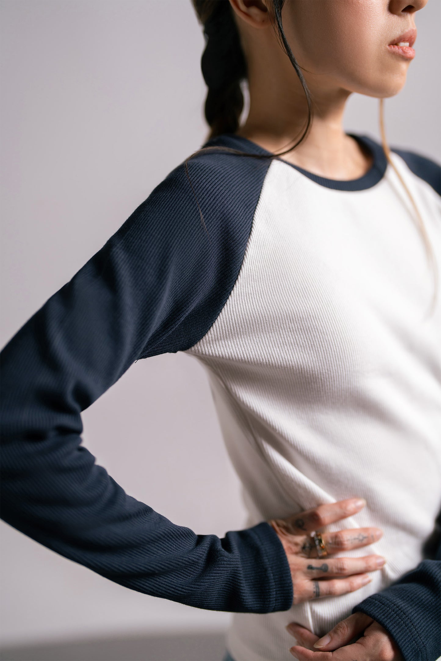 Navy Contrast Tee