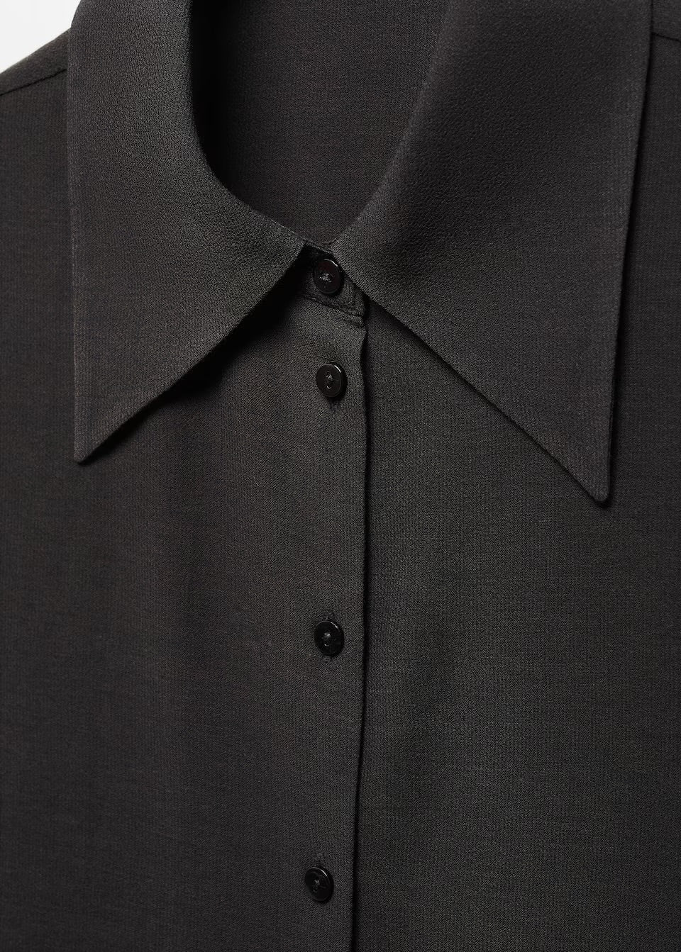 French Collar Black Shirt