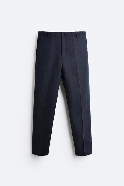 Straight fit linen trouser