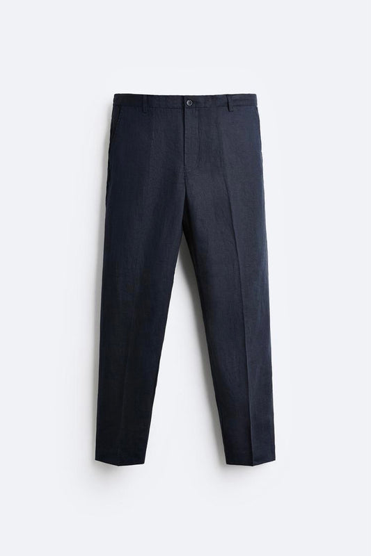 Straight fit linen pant