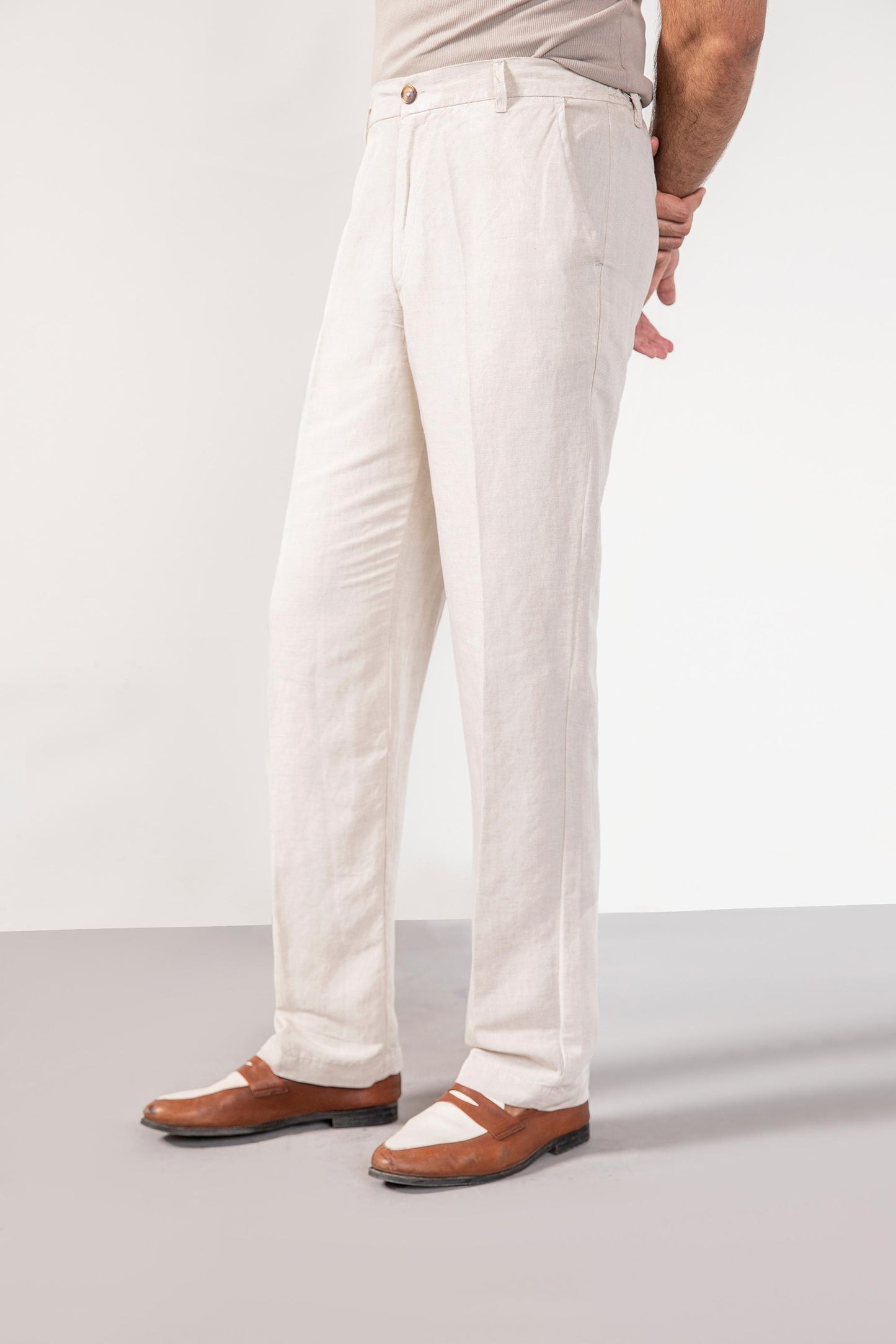 Beige linen trouser