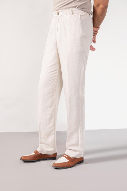 Beige linen trouser