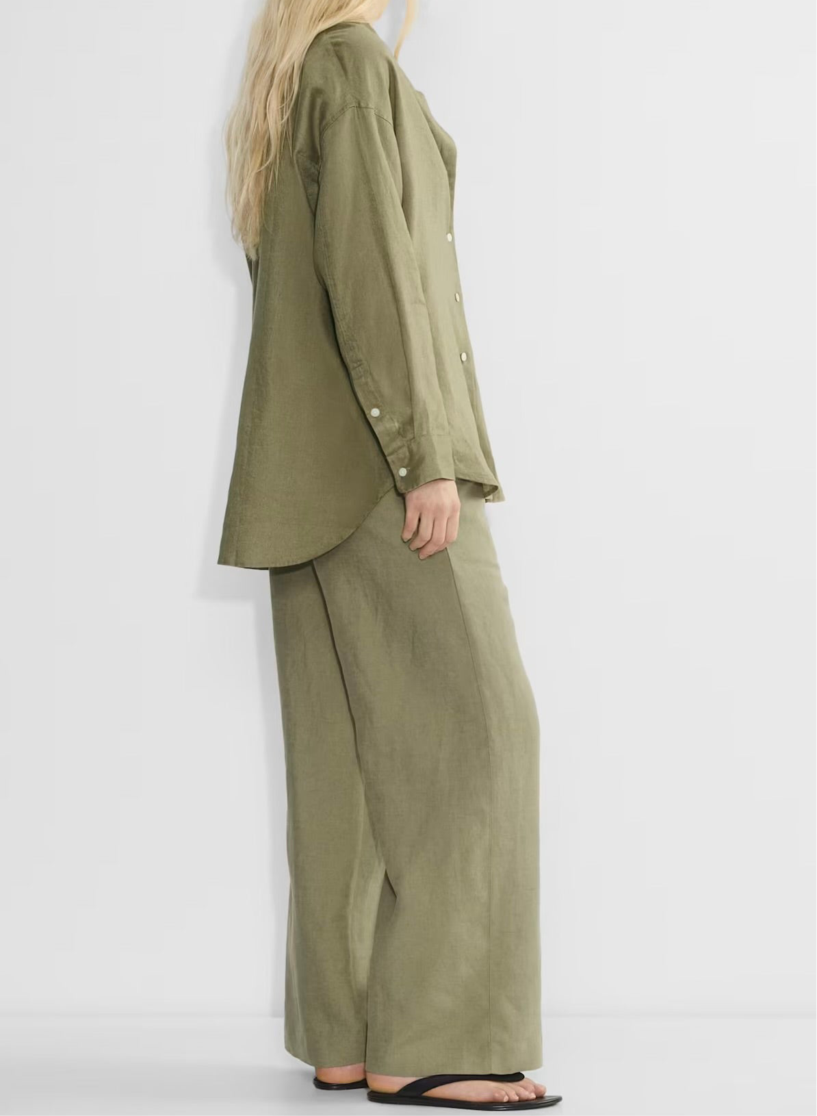 Olive Green Linen Coordset
