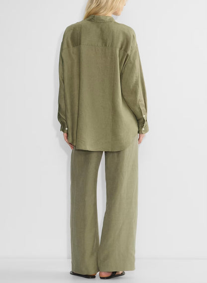 Olive Green Linen Coordset