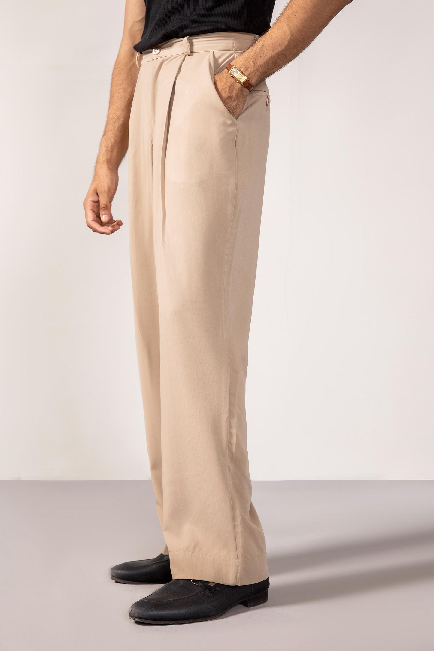 Beige Korean blended Pants