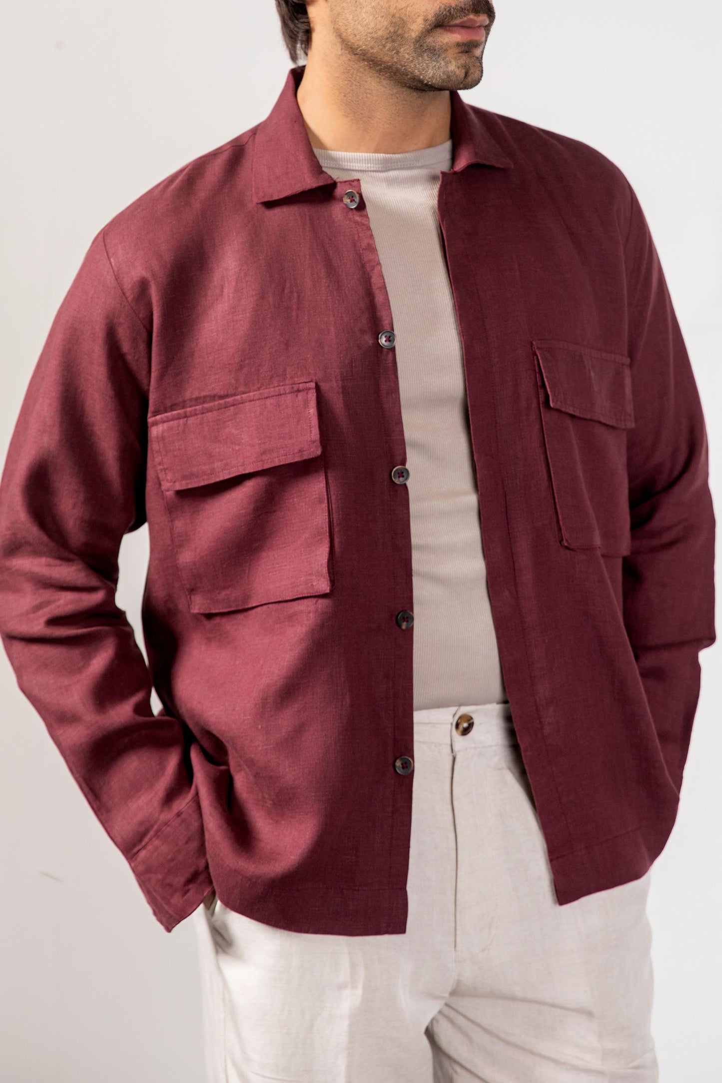 Burgundy Overshirt