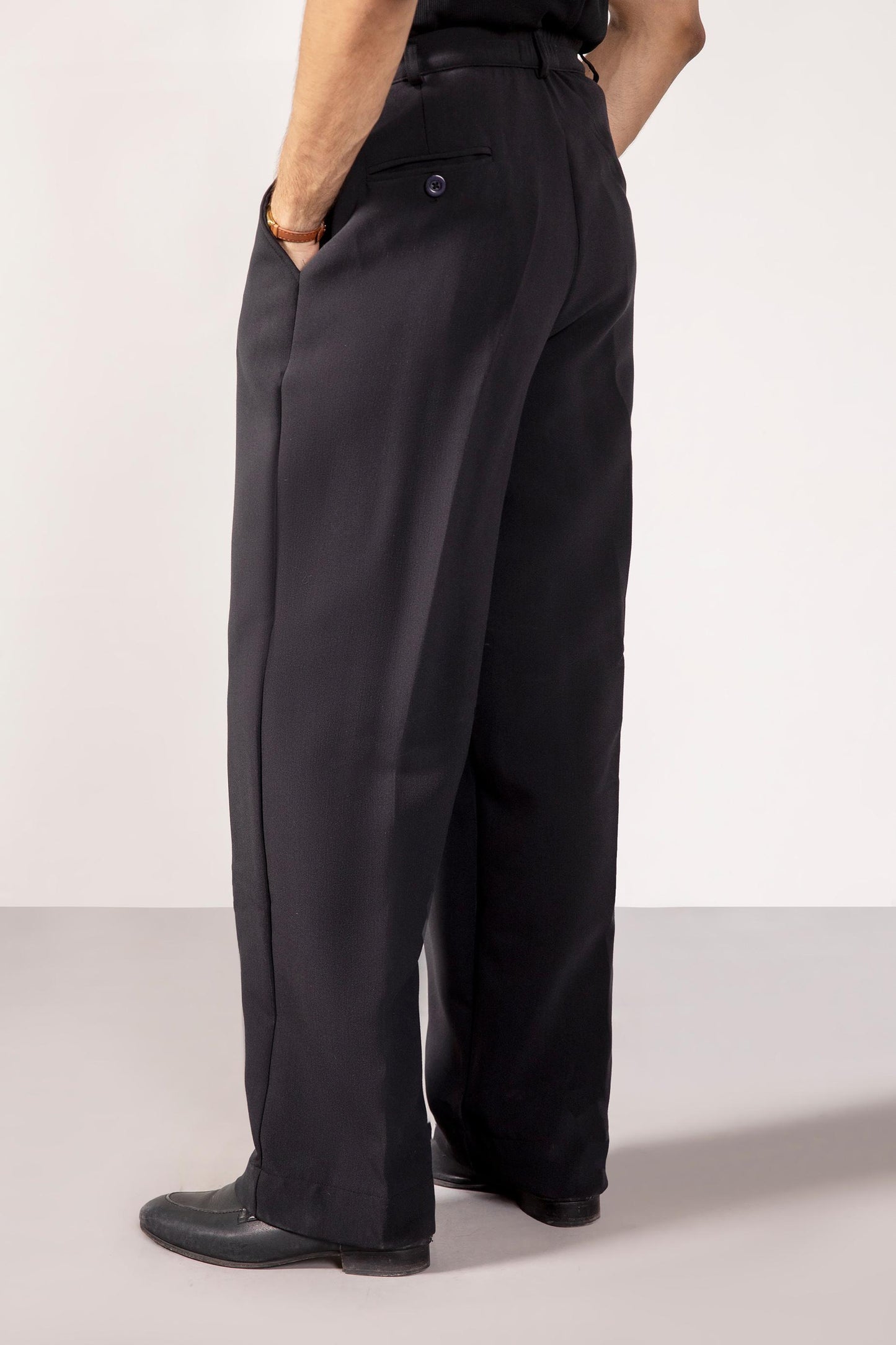Black Korean Blended Pants