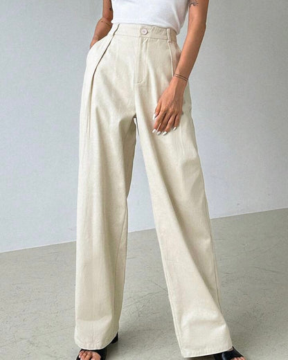Linen Pleated Pants