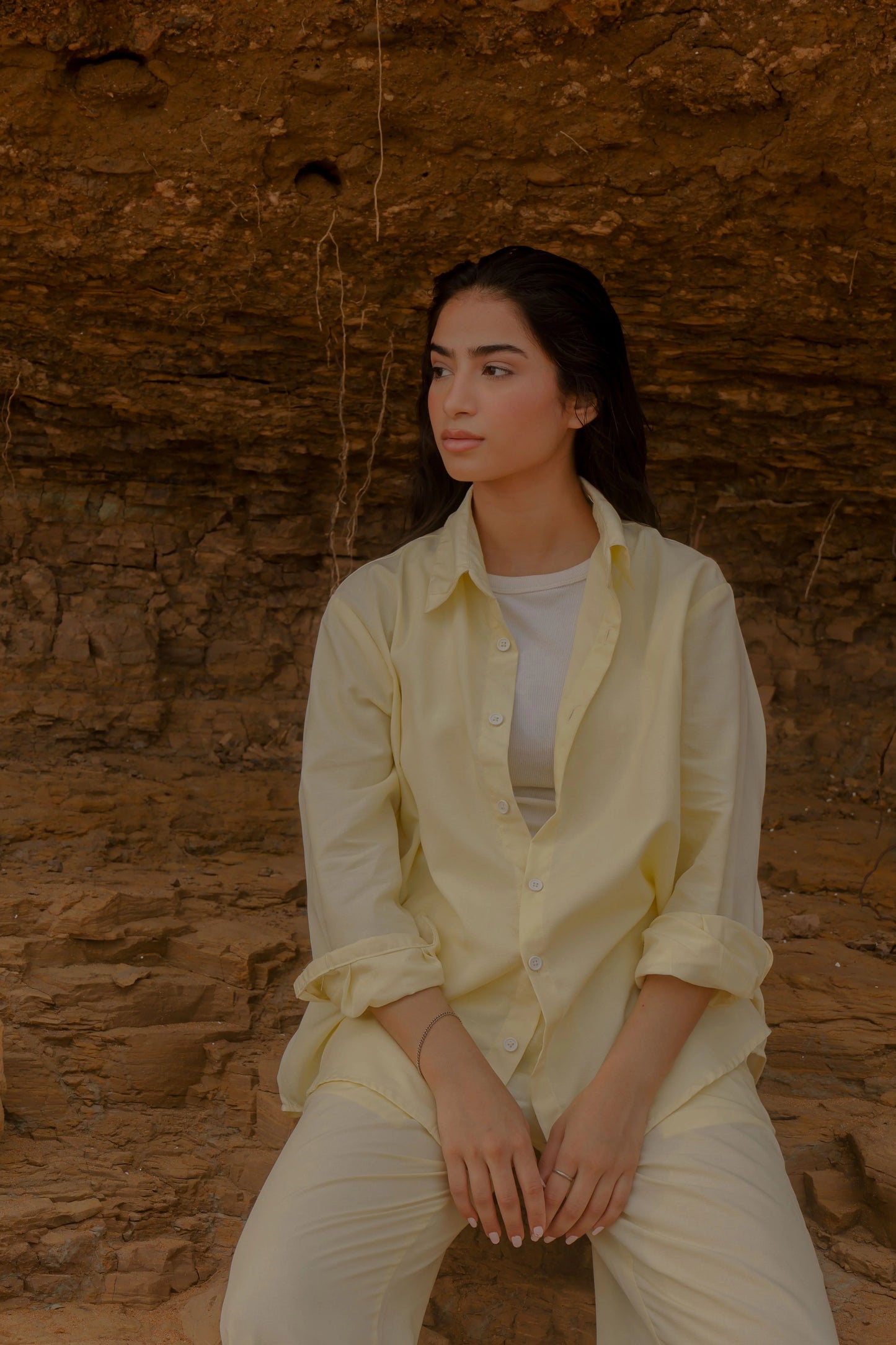 Butter yellow Linen Co-ord Set