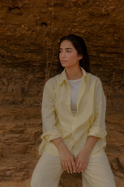 Butter yellow Linen Co-ord Set