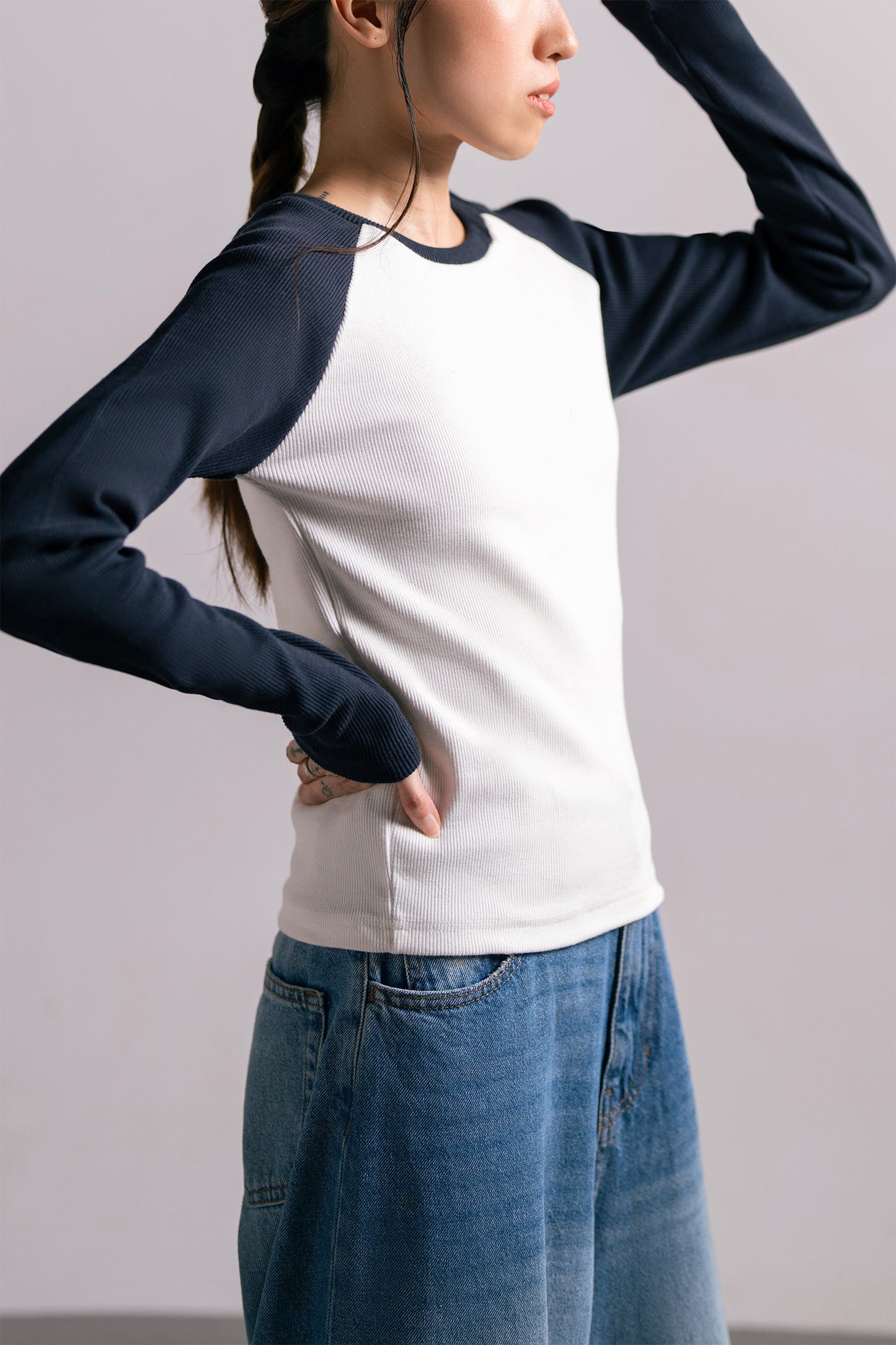 Navy Contrast Tee