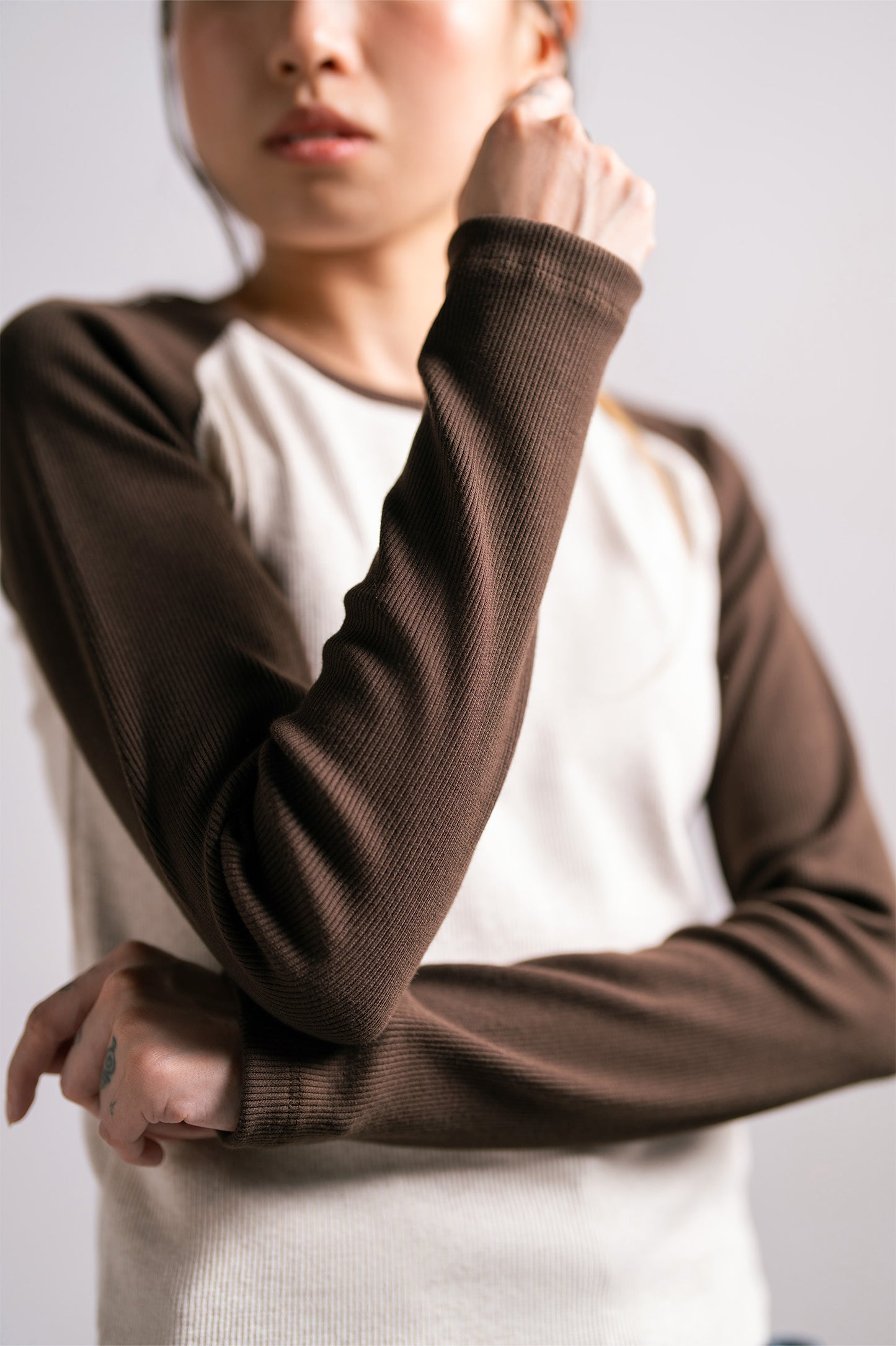 Beige Contrast Tee