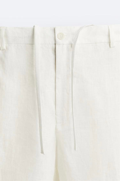 White Linen Straight fit trouser