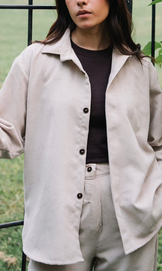 Beige hail Corduroy Shirt