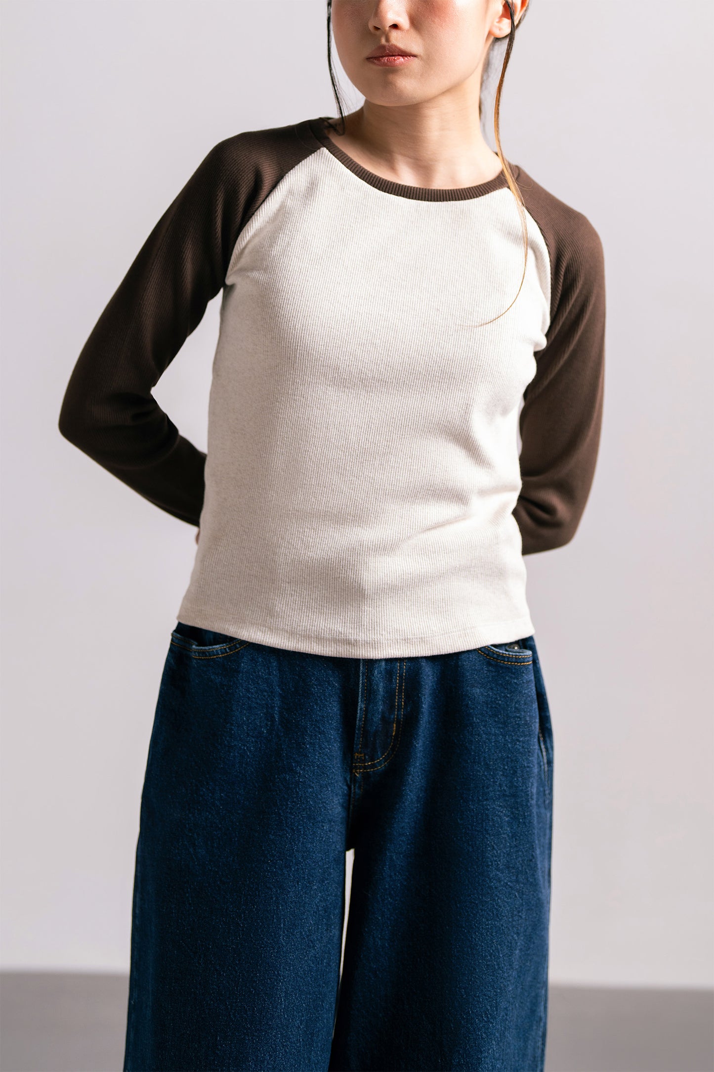 Beige Contrast Tee