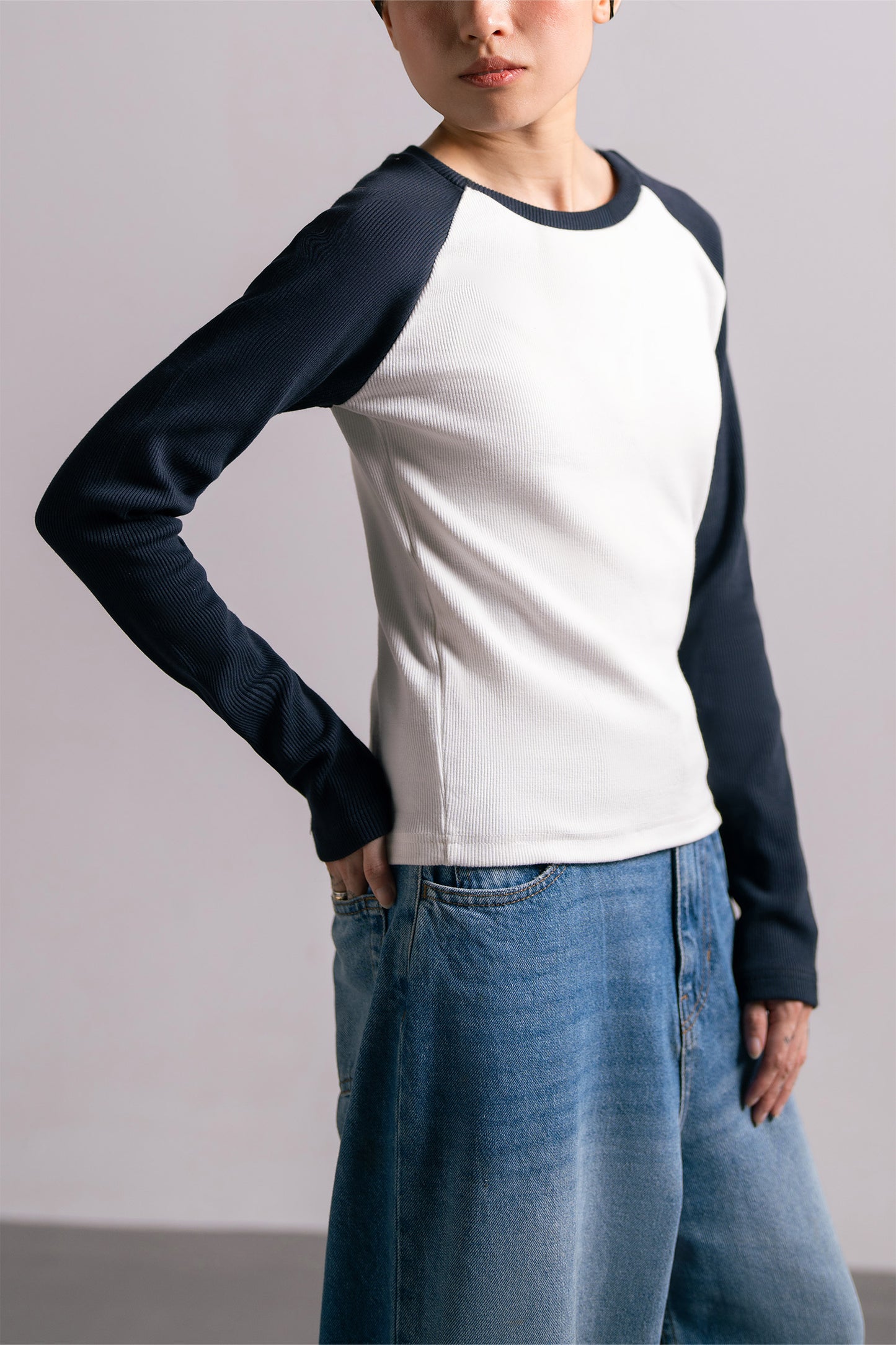 Navy Contrast Tee