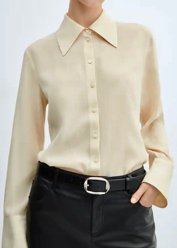 French Collar Blended Shirt