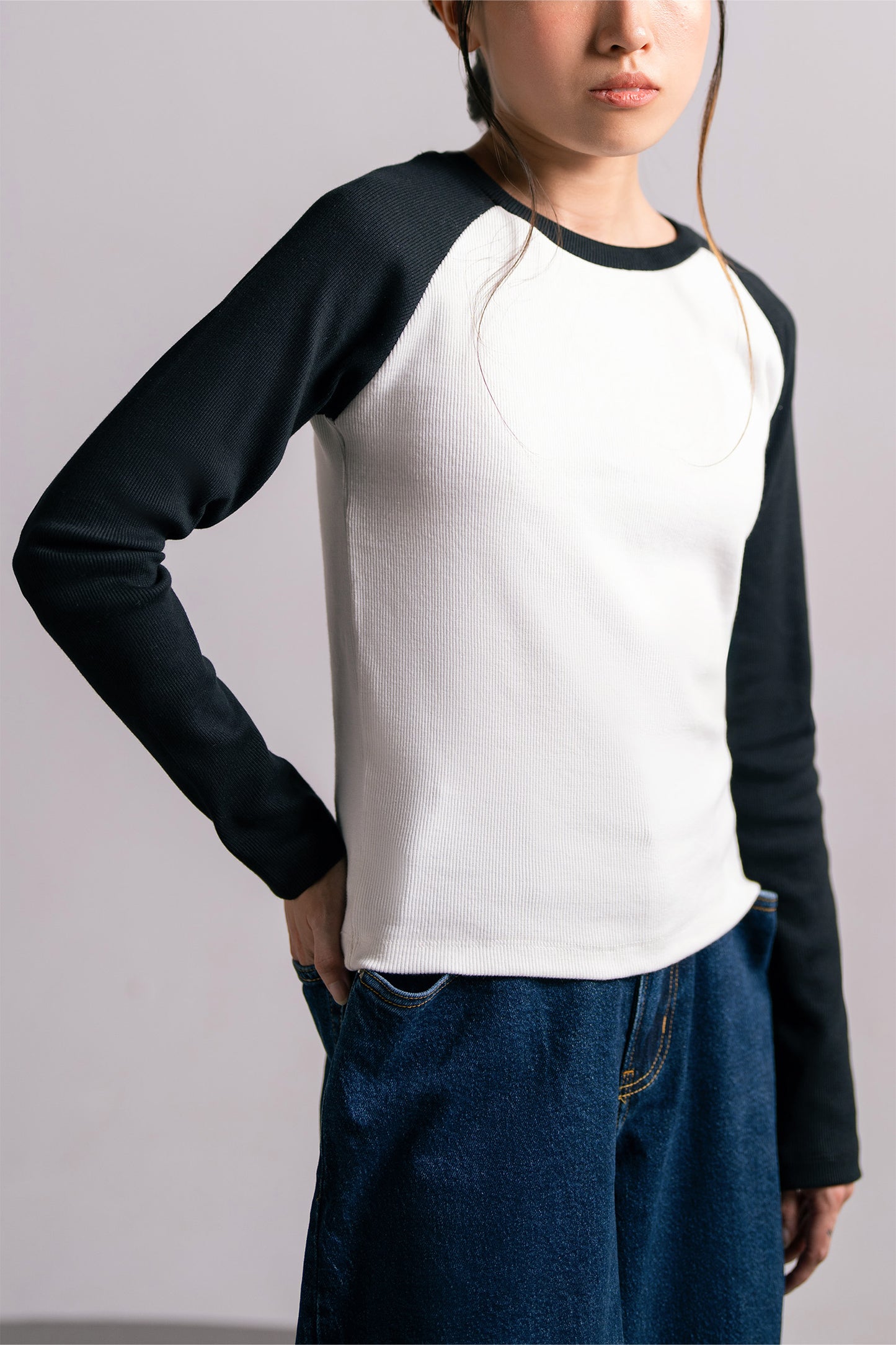 Beige Contrast Tee