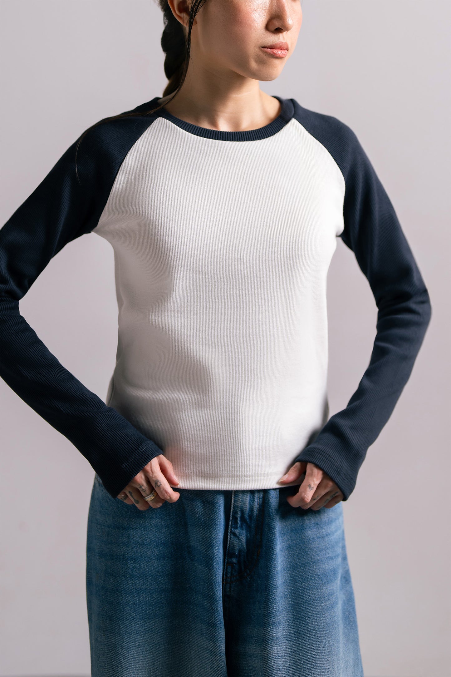 Navy Contrast Tee