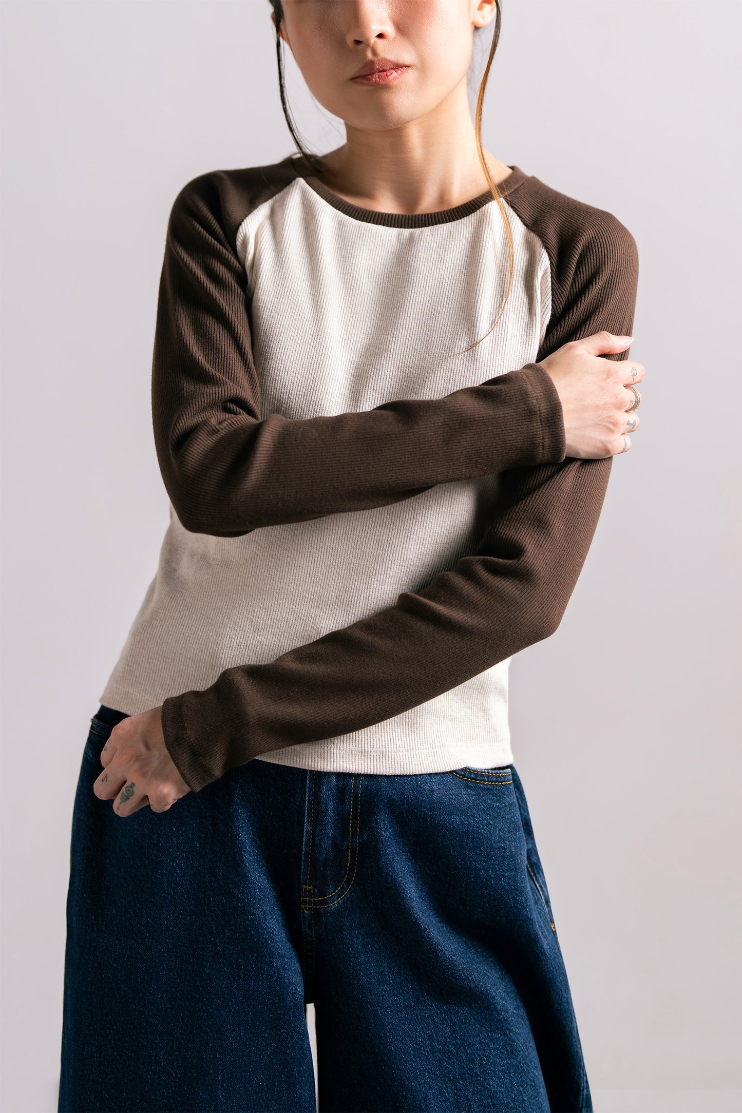 Beige Contrast Tee