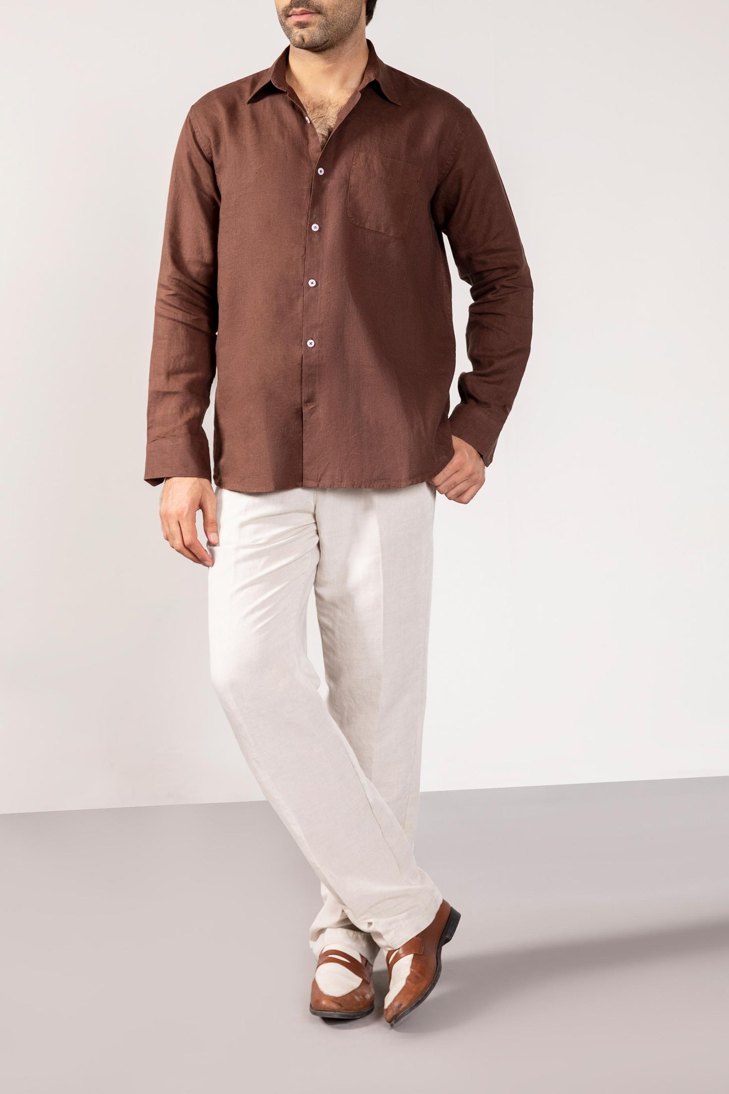 Brown Button down shirt