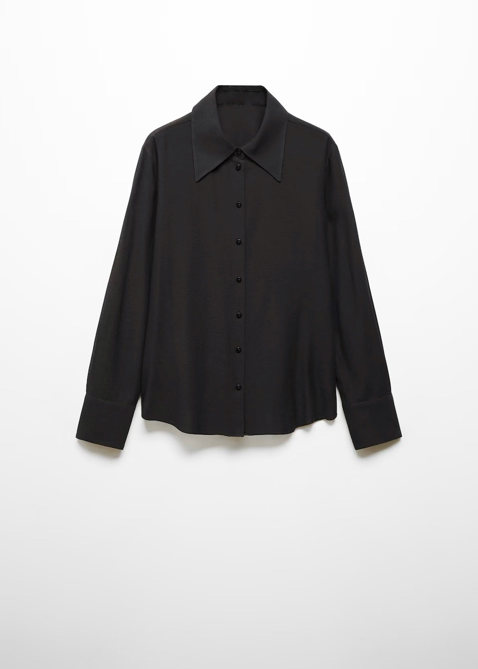 French Collar Black Shirt