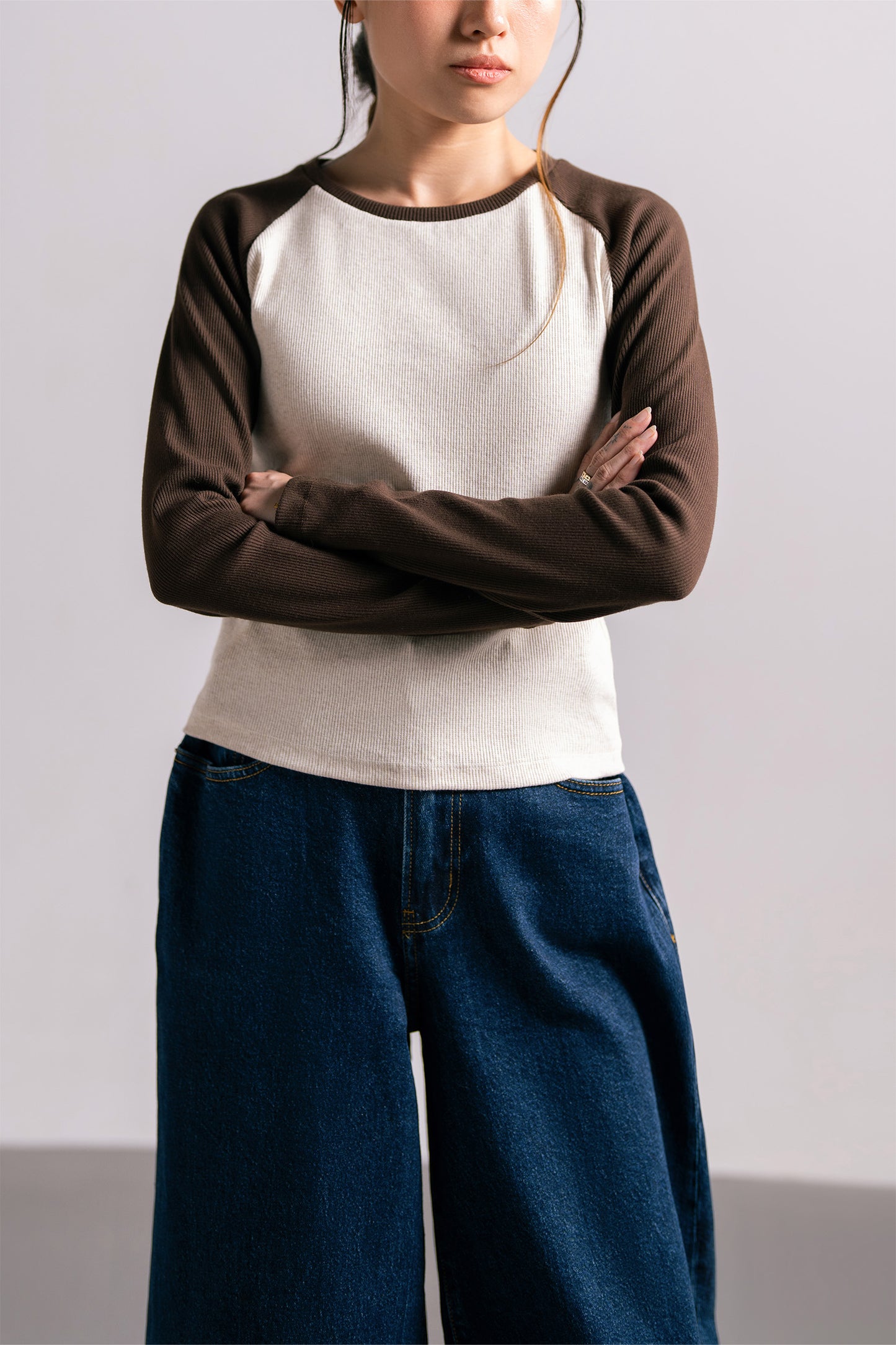 Beige Contrast Tee