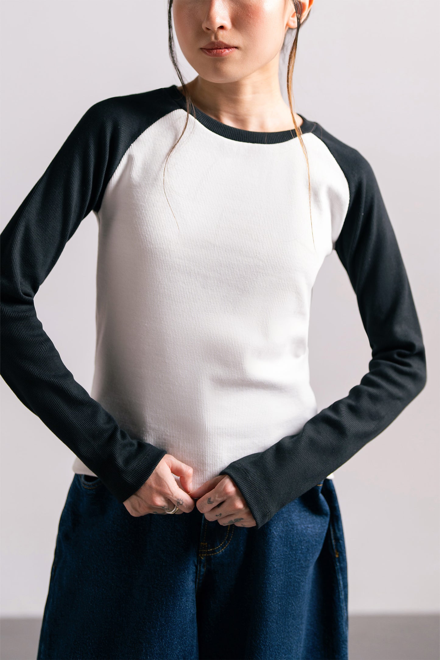 Beige Contrast Tee