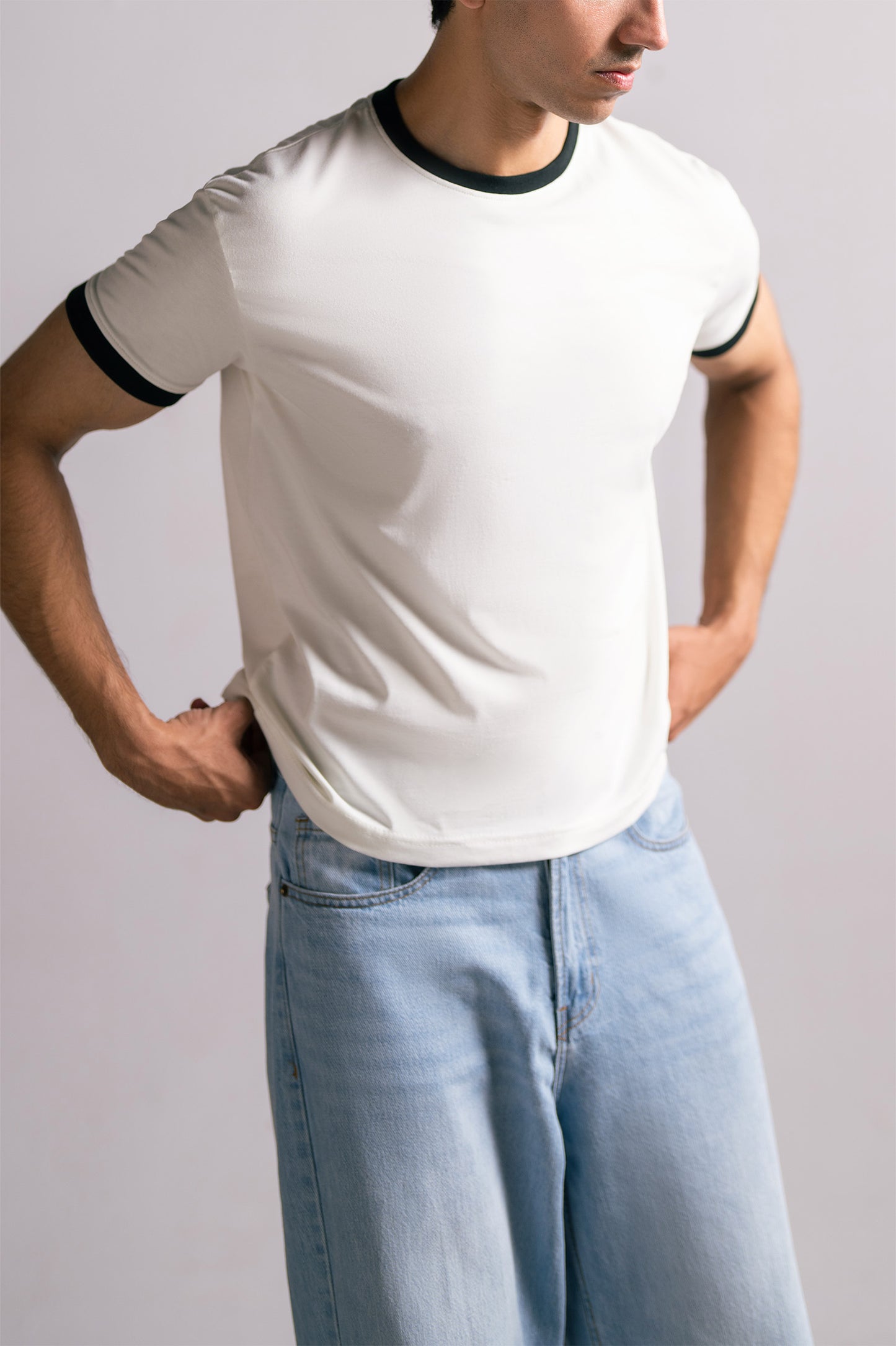 White Ringer Tee