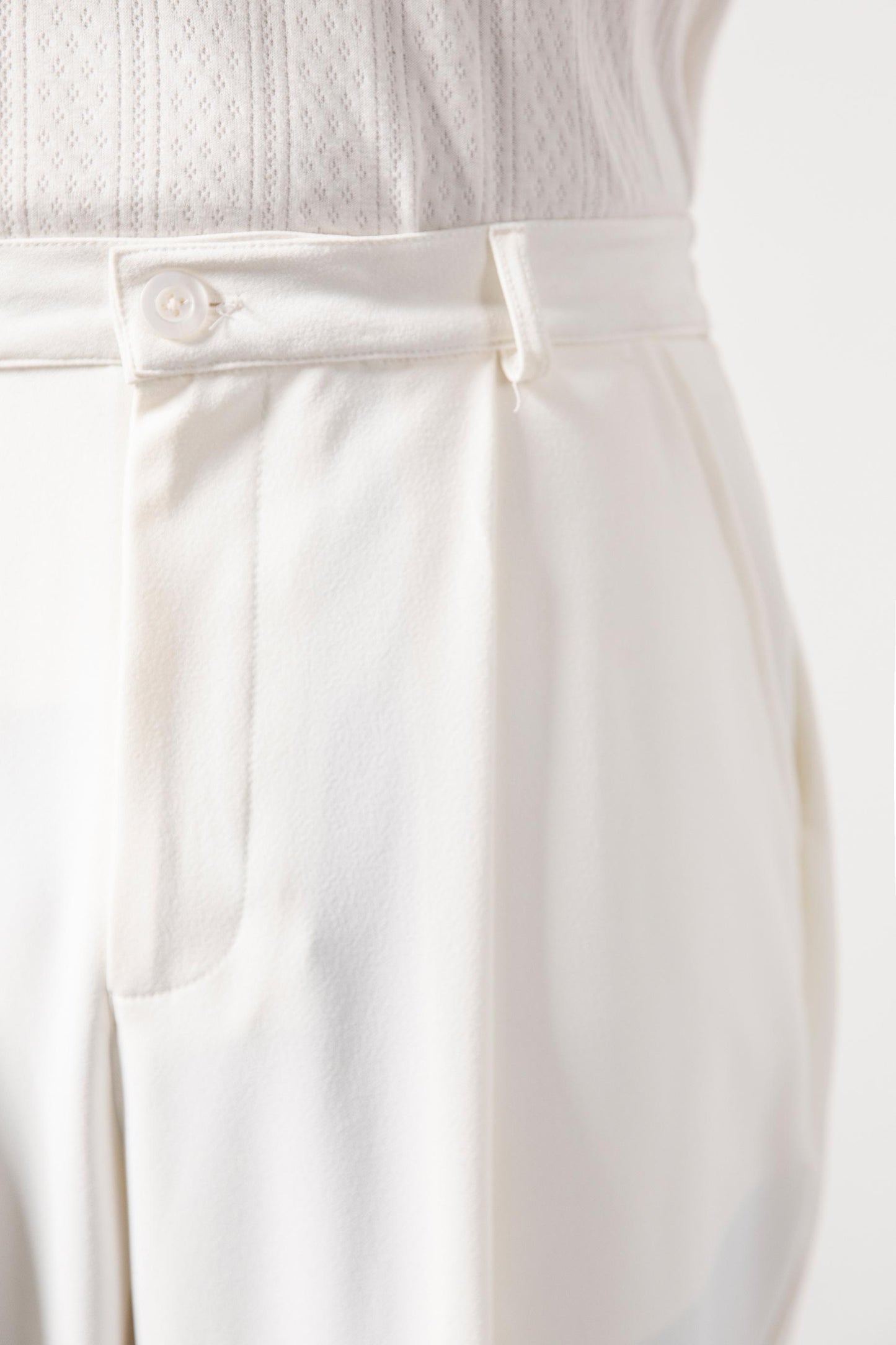 White Korean Blended Pants