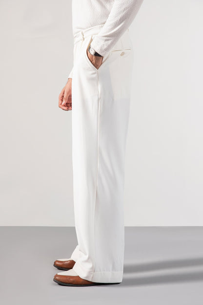 White Korean Blended Pants