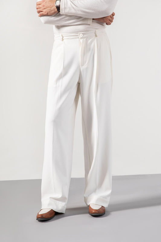 White Korean Blended Pants
