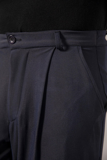 Navy Korean Blended Pants