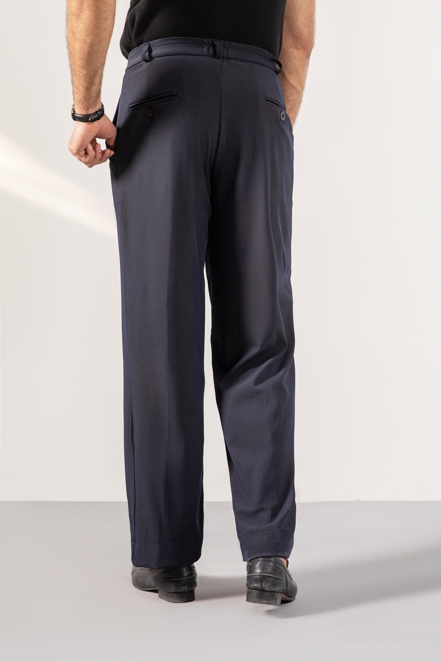 Navy Korean Blended Pants