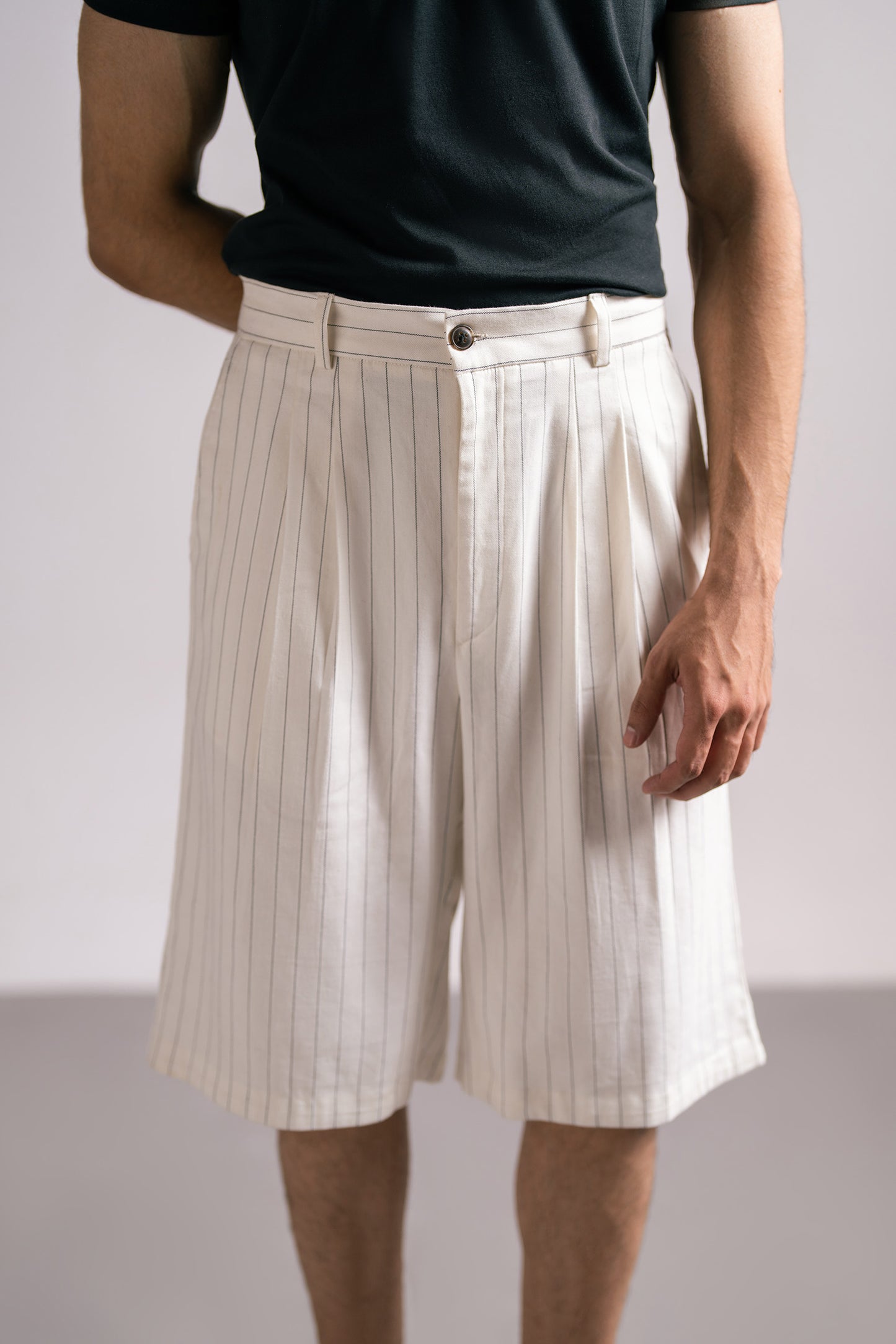 PINSTRIPE JAPANESE SHORTS