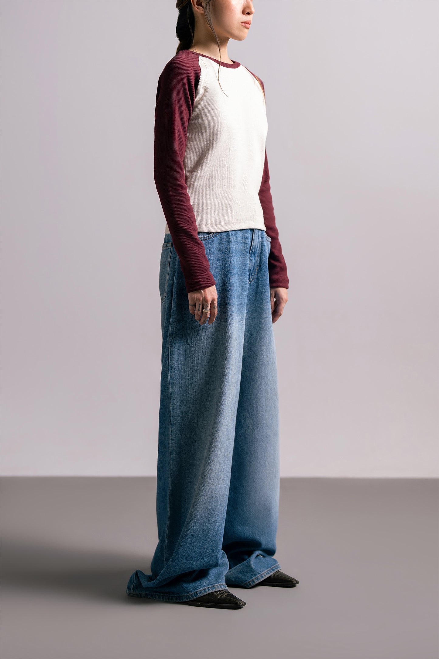 Burgundy Contrast Tee