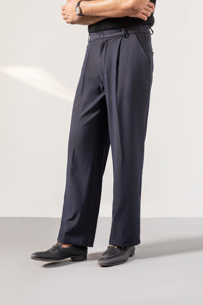 Navy Korean Blended Pants