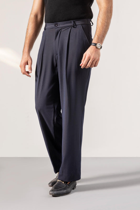 Navy Korean Blended Pants