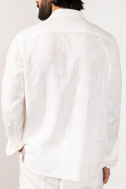 White Linen Co-ord Set for Men