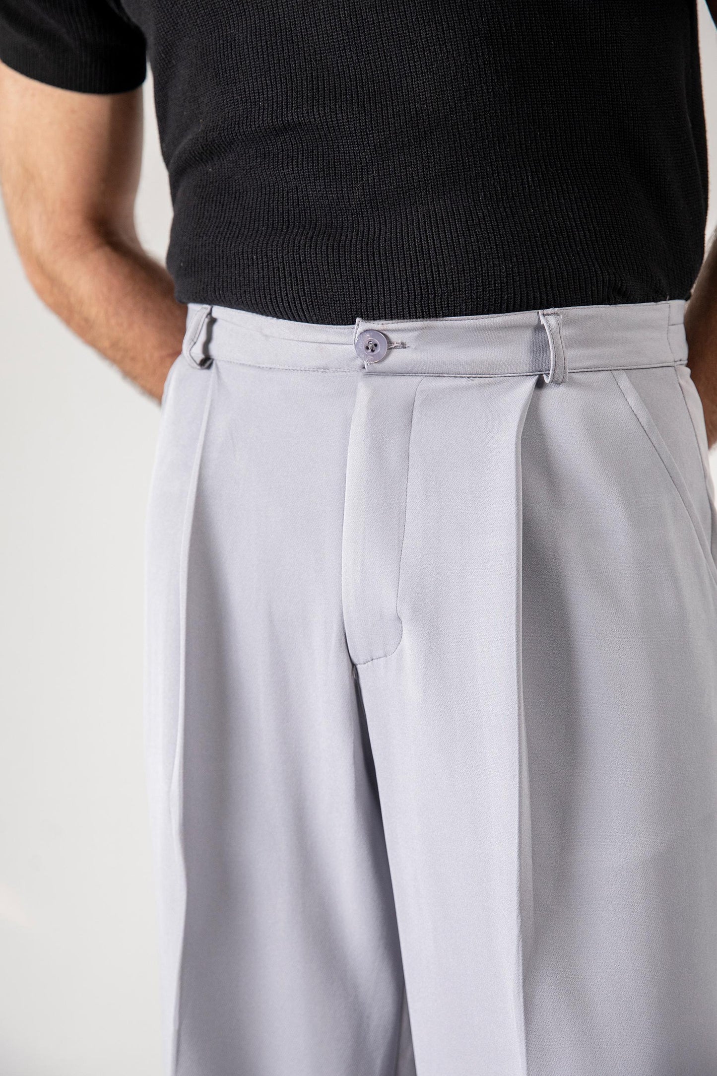 Grey Korean Blended Pants