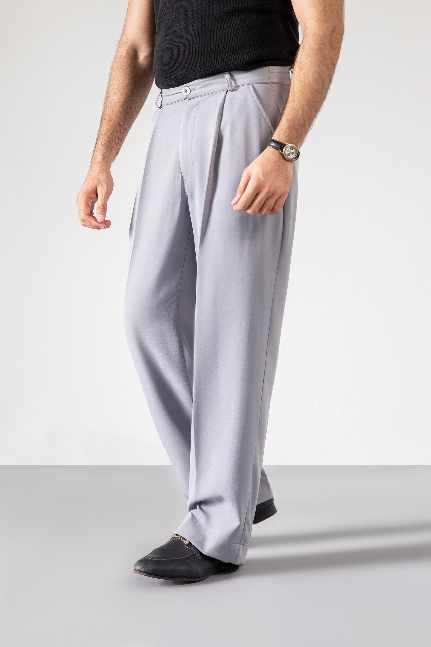 Grey Korean Blended Pants