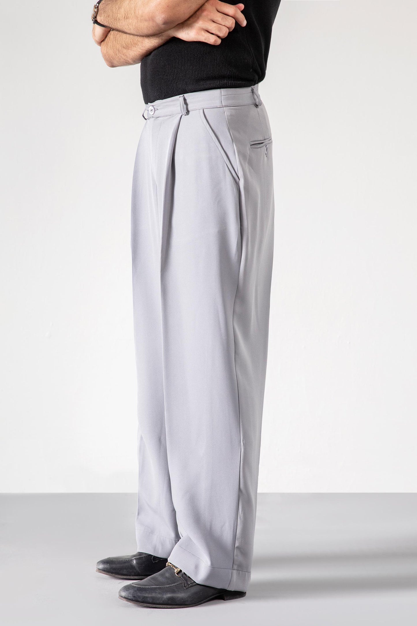 Grey Korean Blended Pants