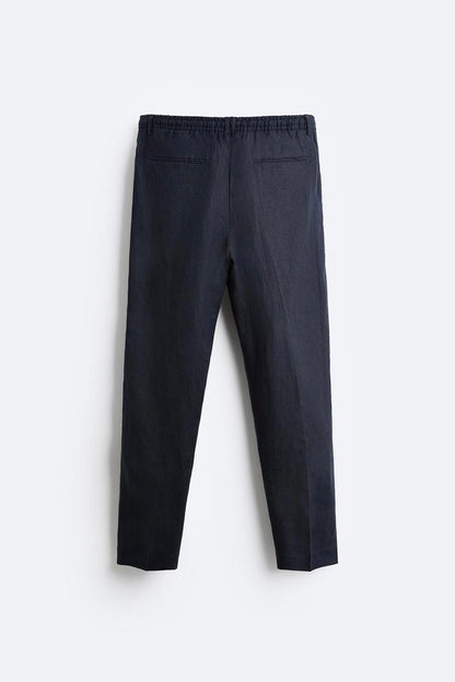 Straight fit linen trouser
