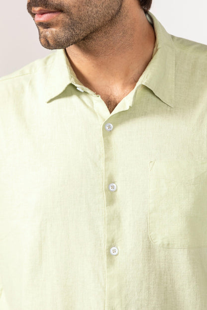 Lime Green Linen Shirt