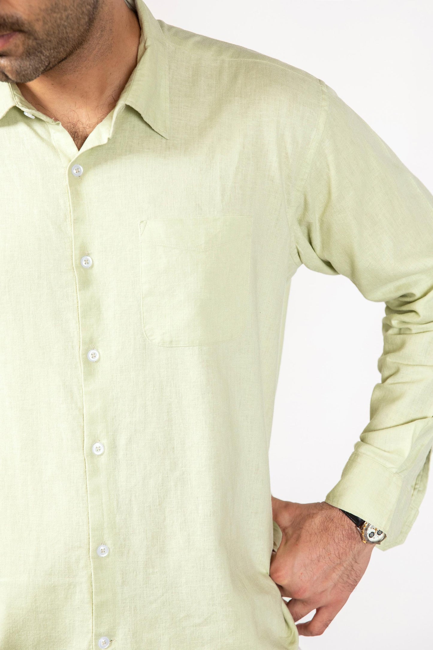 Lime Green Linen Shirt