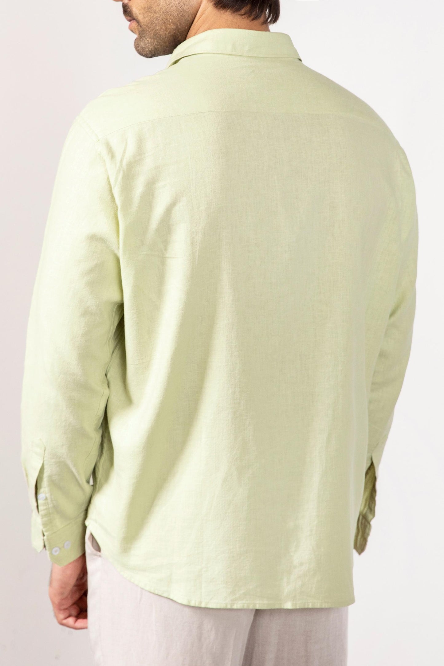 Lime Green Linen Shirt