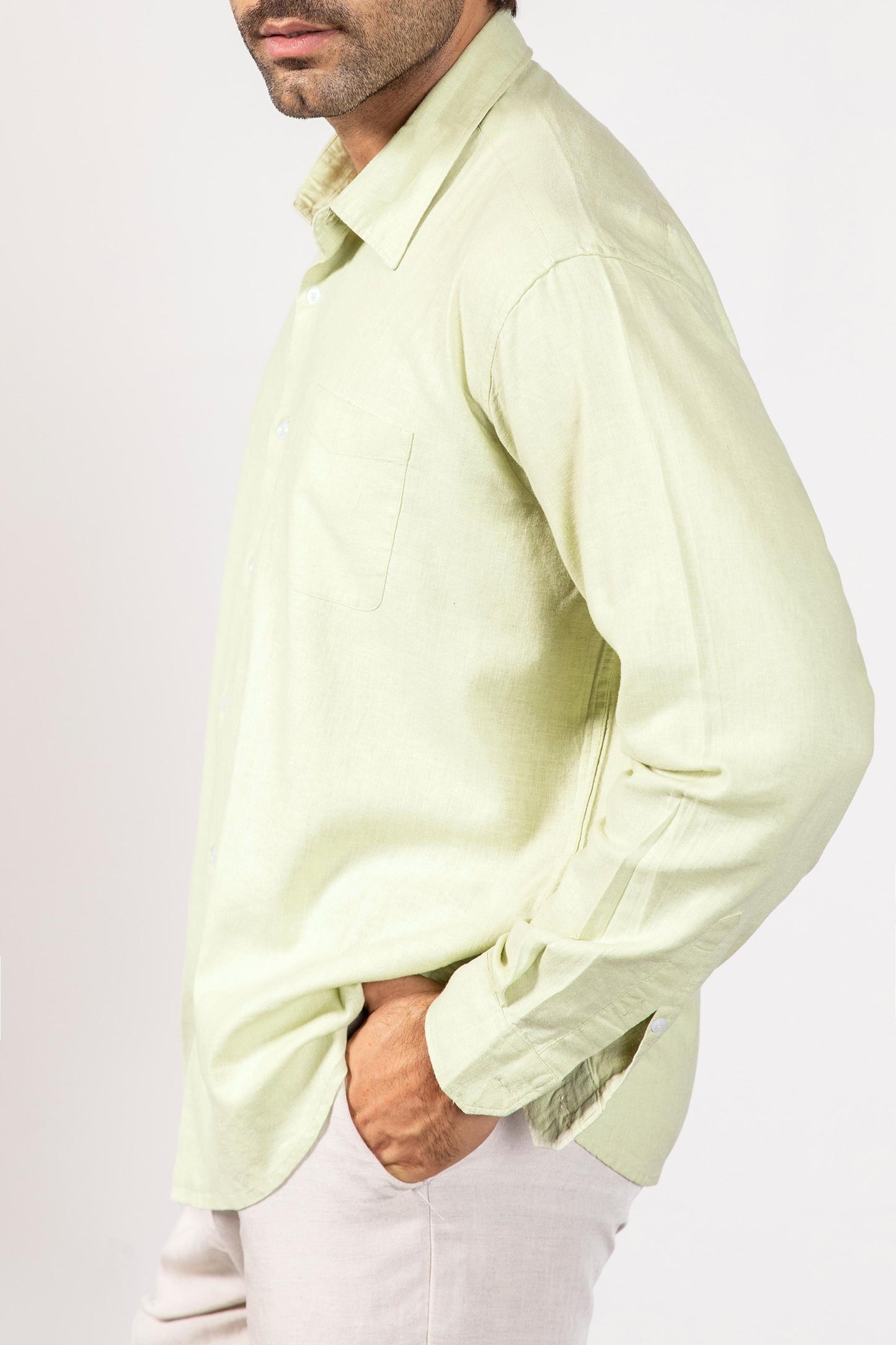 Lime Green Linen Shirt